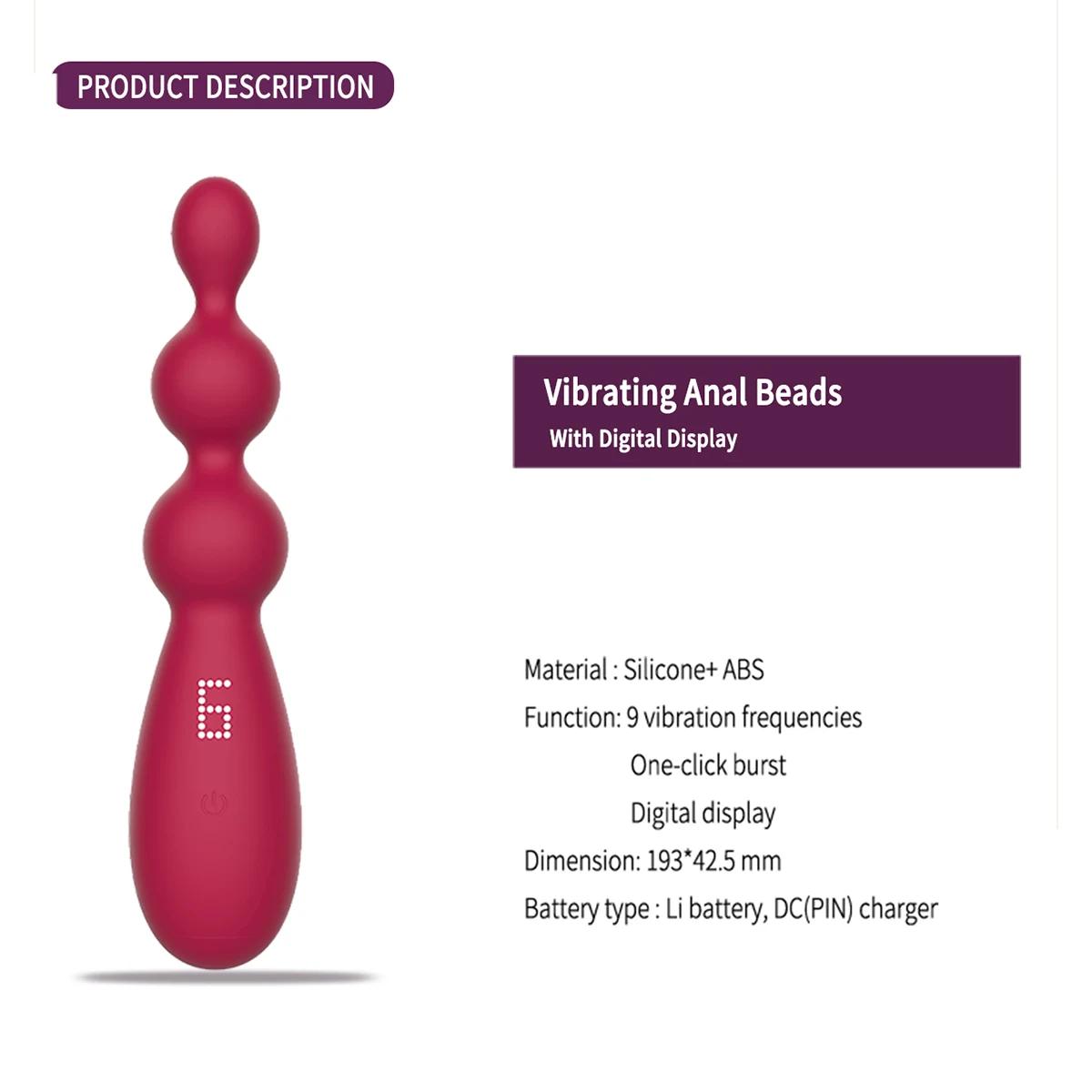 GINYA Process Design Digital Display Function Vibrating Anal Plug Sex Toy gallery image 3