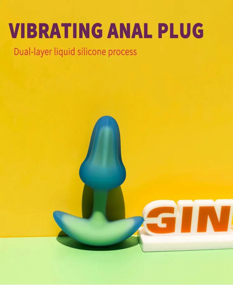 GINYA OEM ODM Dual Layer Liquid Silicone Vibrating Anal Plug — CH09006 gallery image 1