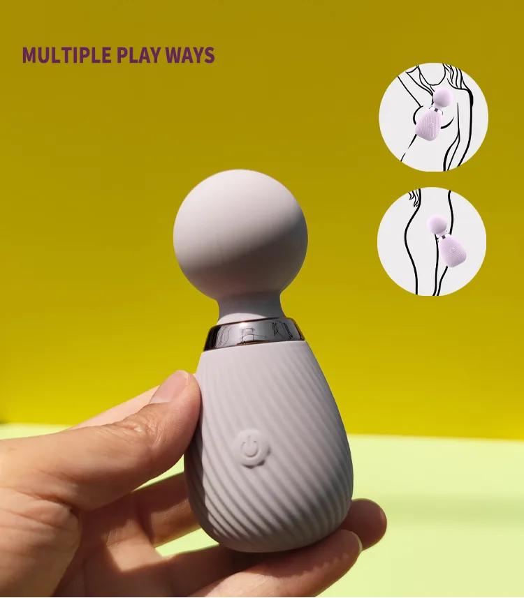 GINYA New Pinstripe Design Mujer Vibración Fuerte Mini AV Wand Massager gallery image 4