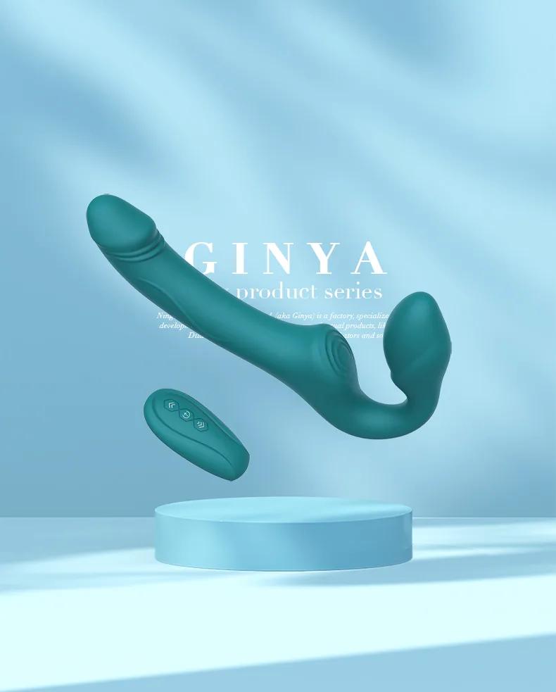 GINYA Strap-on vibrator with flapping stimulator CH01092 gallery image 1
