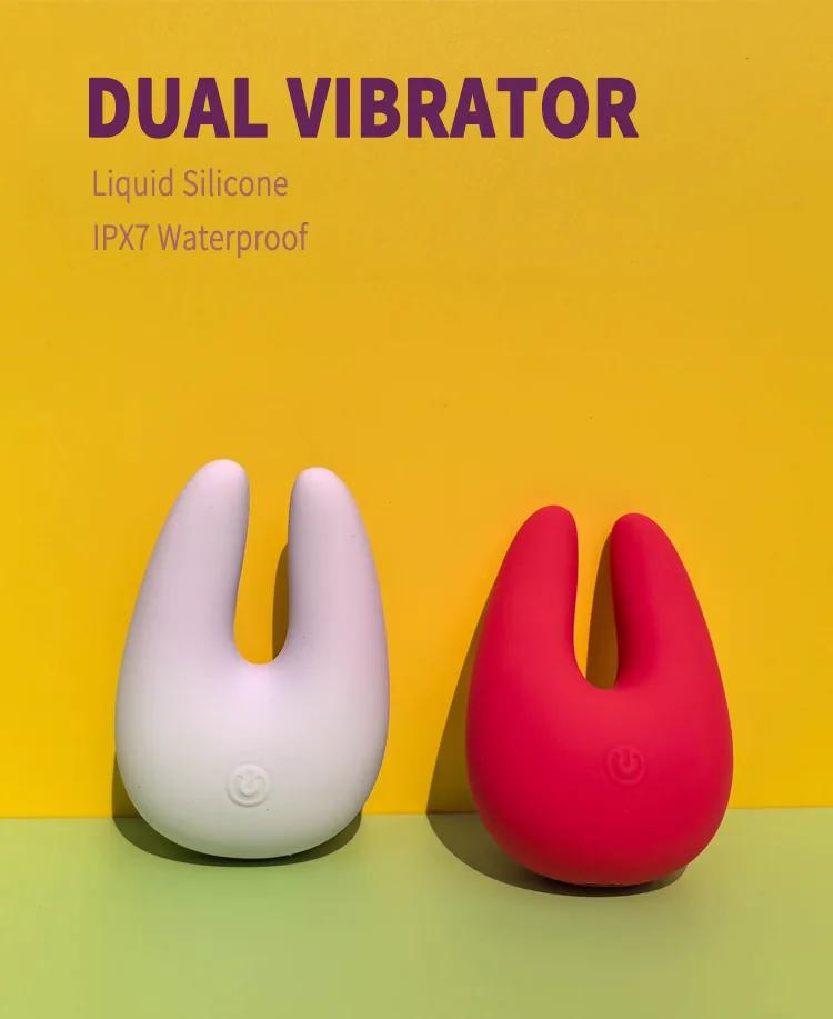 GINYA New Design Gradient Color Liquid Silicone Dual Vibrator gallery image 1