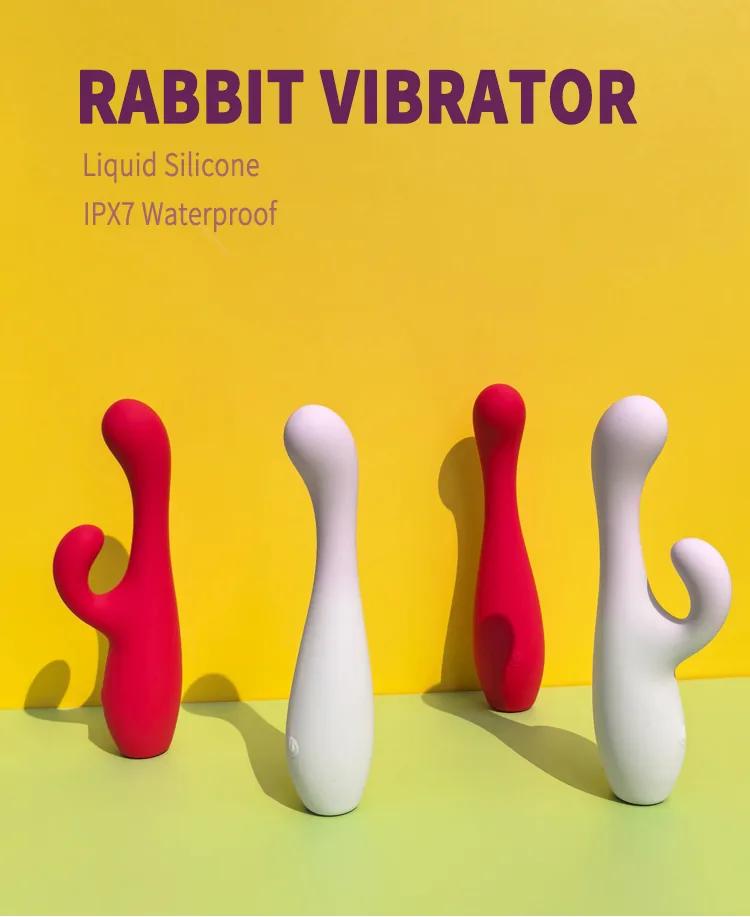 GINYA New Design Gradient Color Liquid Silicone Mujer Rabbit Vibrador — CH01313 gallery image 1