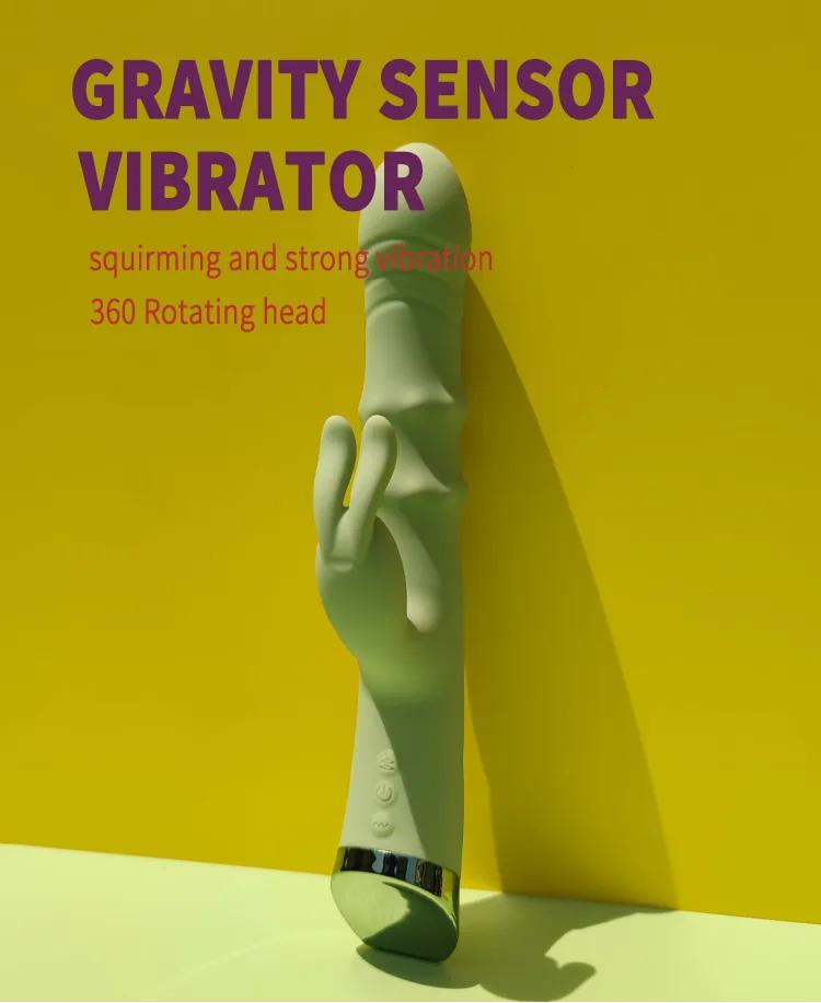 GINYA New Design Gravity Sensor Squirming Rotating Rabbit Vibrator CH01285 gallery image 1