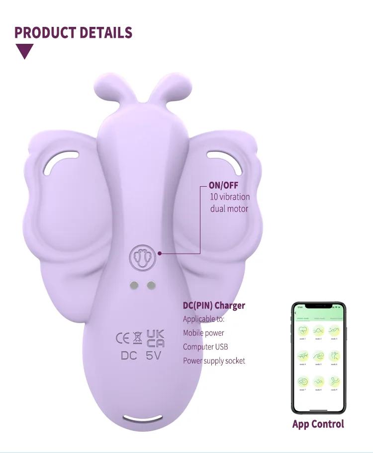GINYA Female Wearable Thong Panty Vibrator APP Controlled Clitoral Stimulator gallery image 6