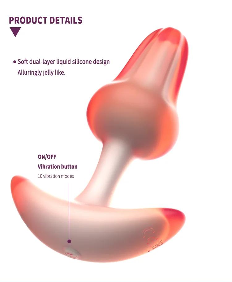 GINYA OEM ODM Dual Layer Liquid Silicone Vibrating Anal Plug — CH09006 gallery image 6