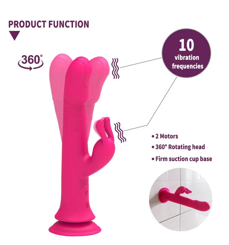 GINYA Rabbit Vibrator with Suction Cup Base CH03043 gallery image 3
