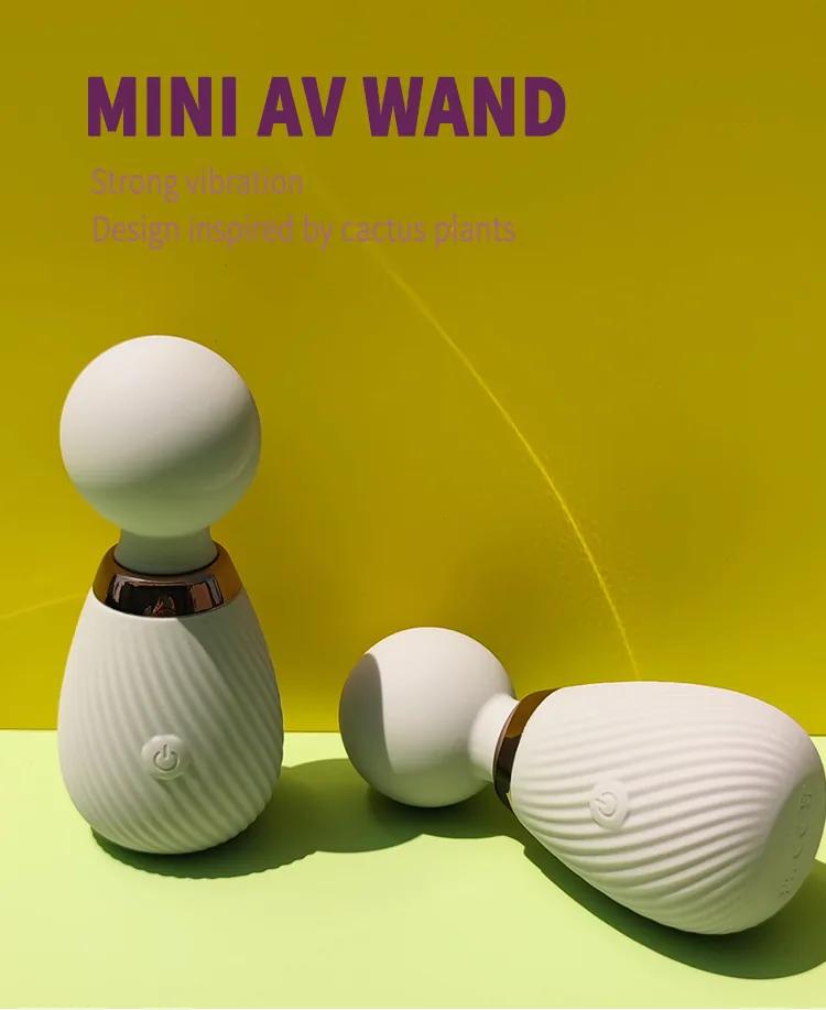 GINYA New Pinstripe Design Mujer Vibración Fuerte Mini AV Wand Massager gallery image 1