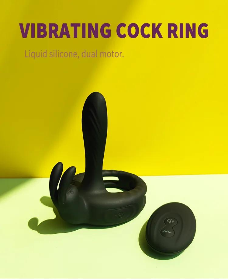 GINYA Liquid Silicone Vibrating Cock Ring CH08039 gallery image 1