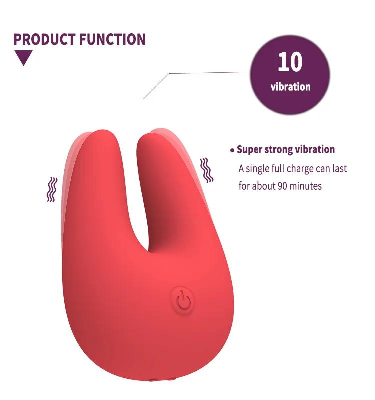 GINYA Nuevo diseño de color de ingredientes líquido Silicona Dual Vibrator — CH01315 gallery image 4