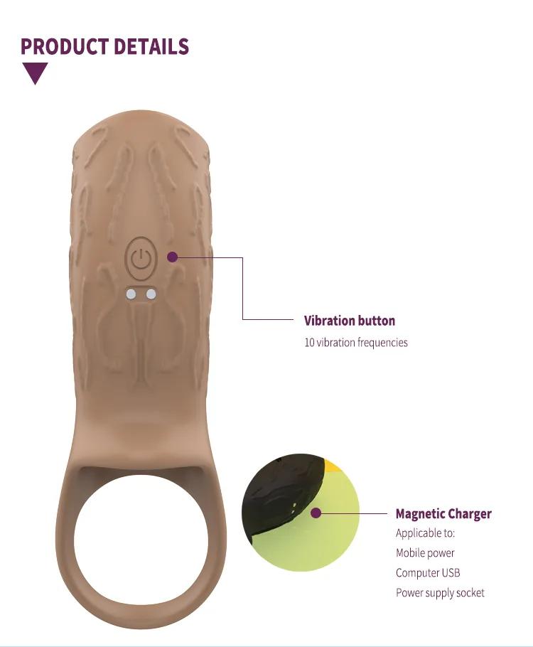 GINYA Male Masturbation Toy APP Controlled Vibrating Cock Ring — CH08048 gallery image 6