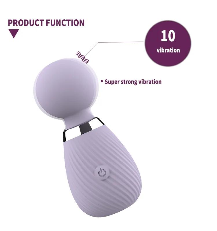 GINYA New Pinstripe Design Mujer Vibración Fuerte Mini AV Wand Massager gallery image 3