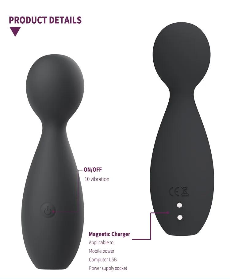GINYA New Design Gradient Color Liquid Silicone Wand Vibrator — CH01314 gallery image 6