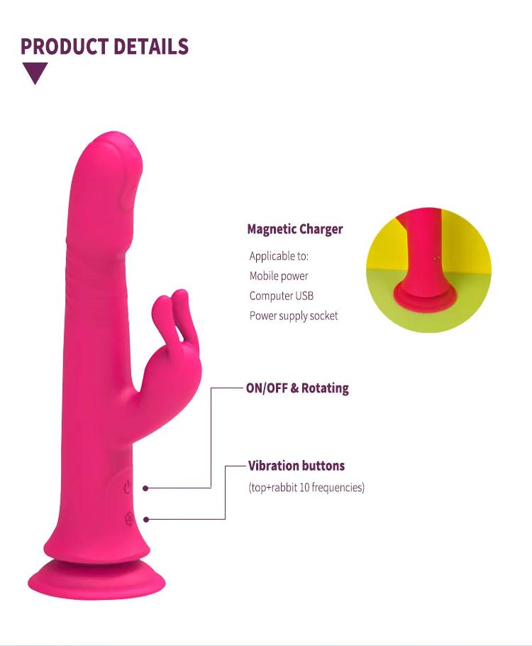 GINYA Rabbit Vibrator with Suction Cup Base CH03043 gallery image 4