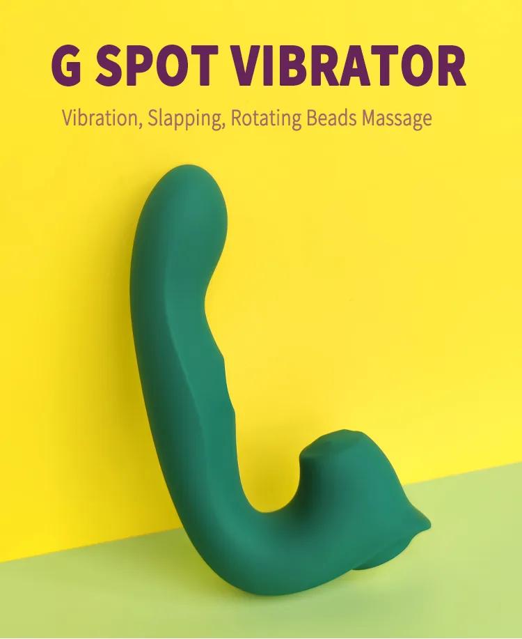 GINYA Luxury Design Slapping Vibrator Female G-spot Stimulator Rotating Beads for Clitoral Stimulation Sex Toys For Women gallery image 1