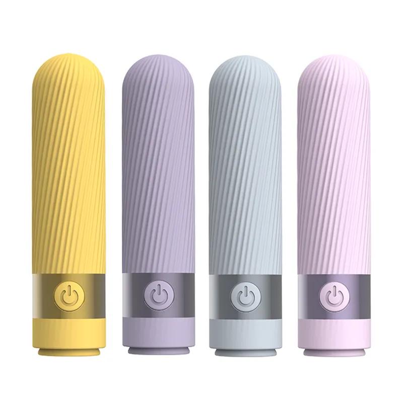 GINYA New Pinstripe Design Female Cute Mini Bullet Vibrator main image