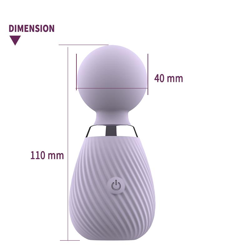 GINYA New Pinstripe Design Mujer Vibración Fuerte Mini AV Wand Massager gallery image 2
