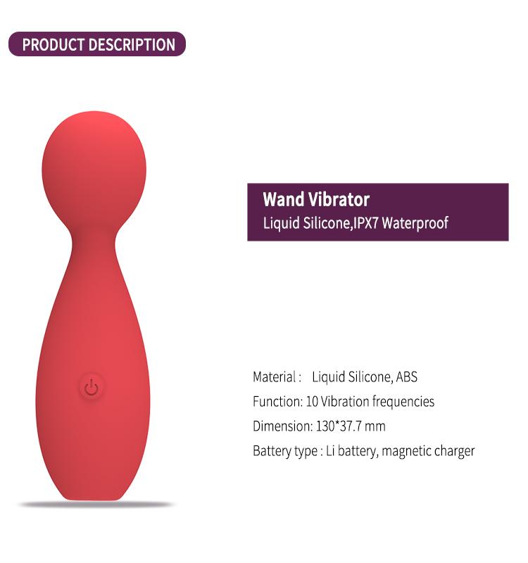 GINYA New Design Gradient Color Liquid Silicone Wand Vibrator — CH01314 gallery image 2