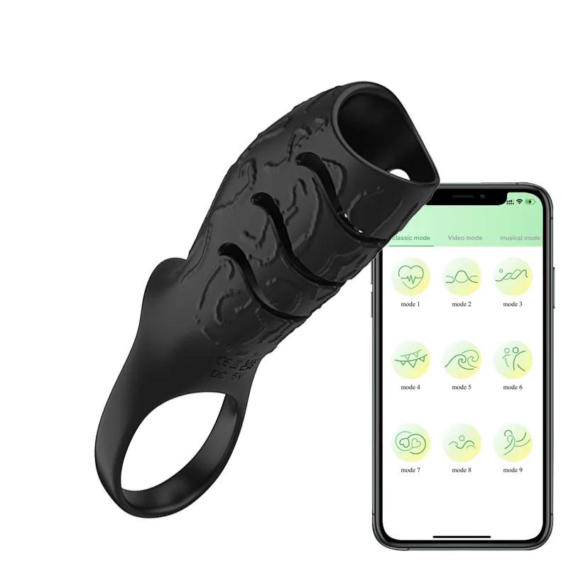 GINYA Male Masturbation Toy APP Controlled Vibrating Cock Ring — CH08048 main image