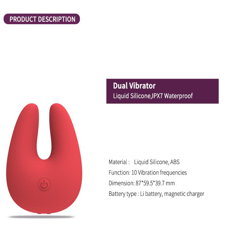GINYA Nuevo diseño de color de ingredientes líquido Silicona Dual Vibrator — CH01315 gallery image 2