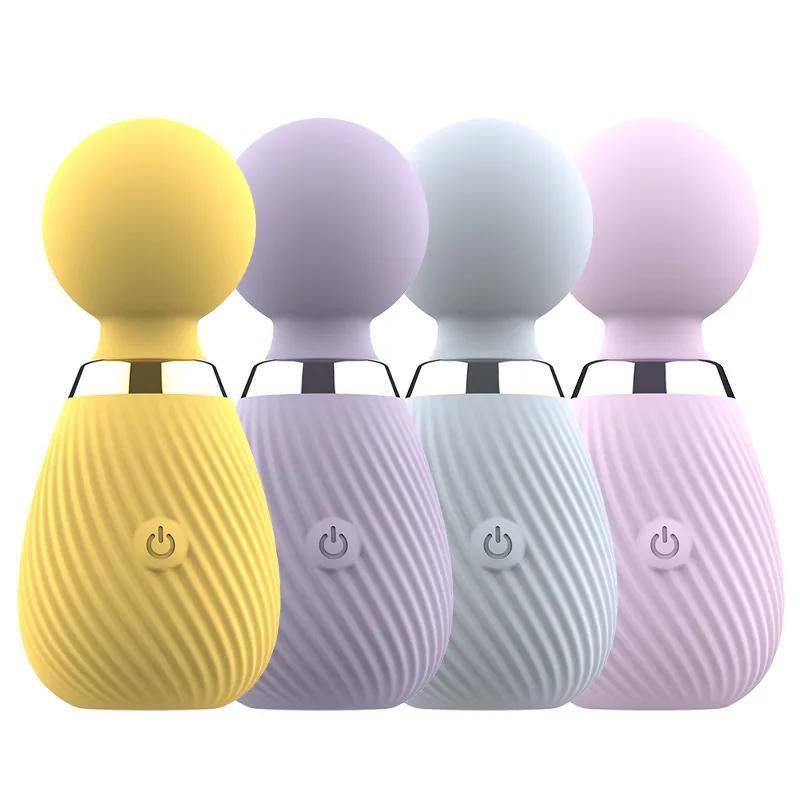 GINYA New Pinstripe Design Mujer Vibración Fuerte Mini AV Wand Massager main image