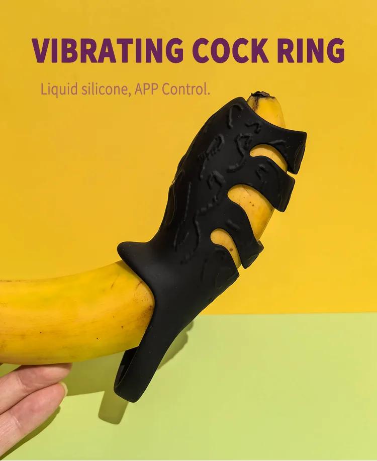 GINYA Male Masturbation Toy APP Controlled Vibrating Cock Ring — CH08048 gallery image 1