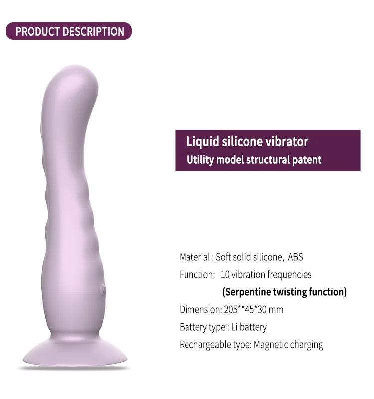 GINYA New Patent Liquid Silicone Vibrator for Women Snake Twisting Motion gallery image 2