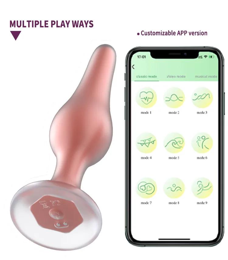 GINYA OEM ODM Dual Layer Liquid Silicone Vibrating Anal Plug — CH09005 gallery image 5