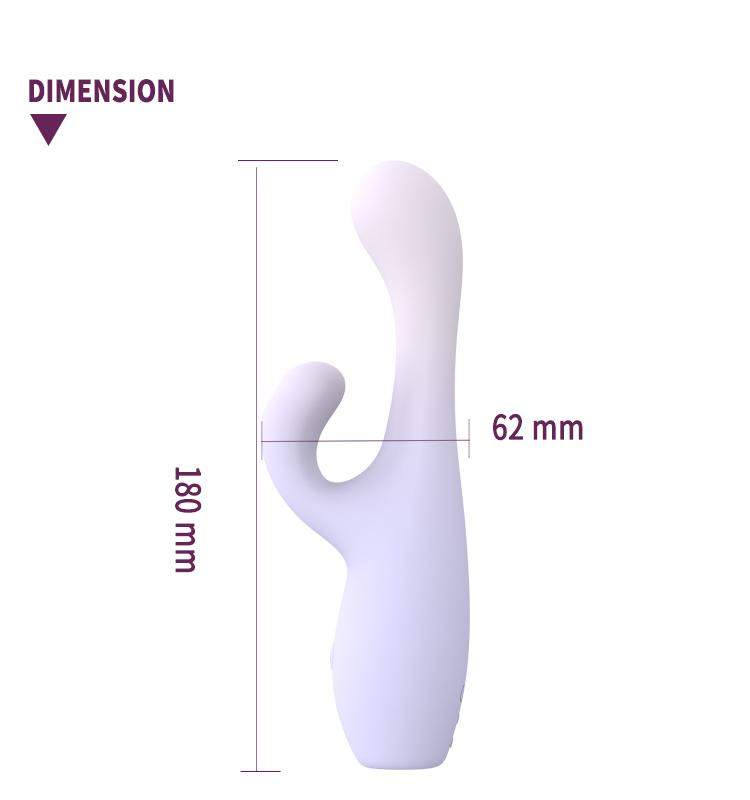 GINYA New Design Gradient Color Liquid Silicone Mujer Rabbit Vibrador — CH01313 gallery image 3