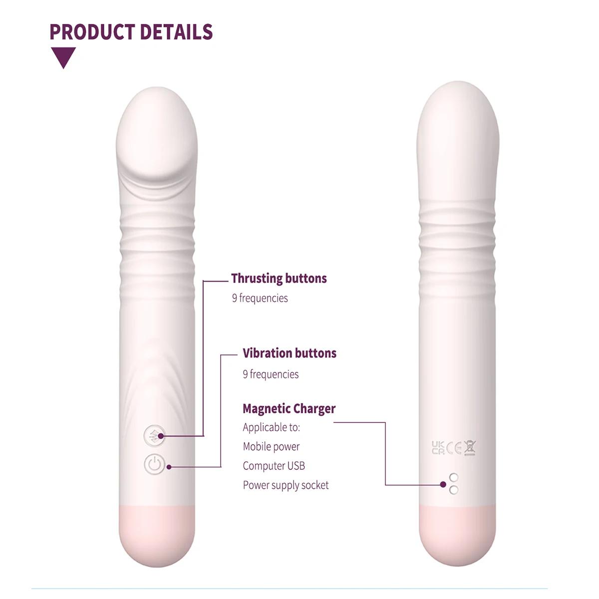 GINYA Thrusting Vibrator AV Wand with Sucker Cup Base for Personal Intimate Use gallery image 6