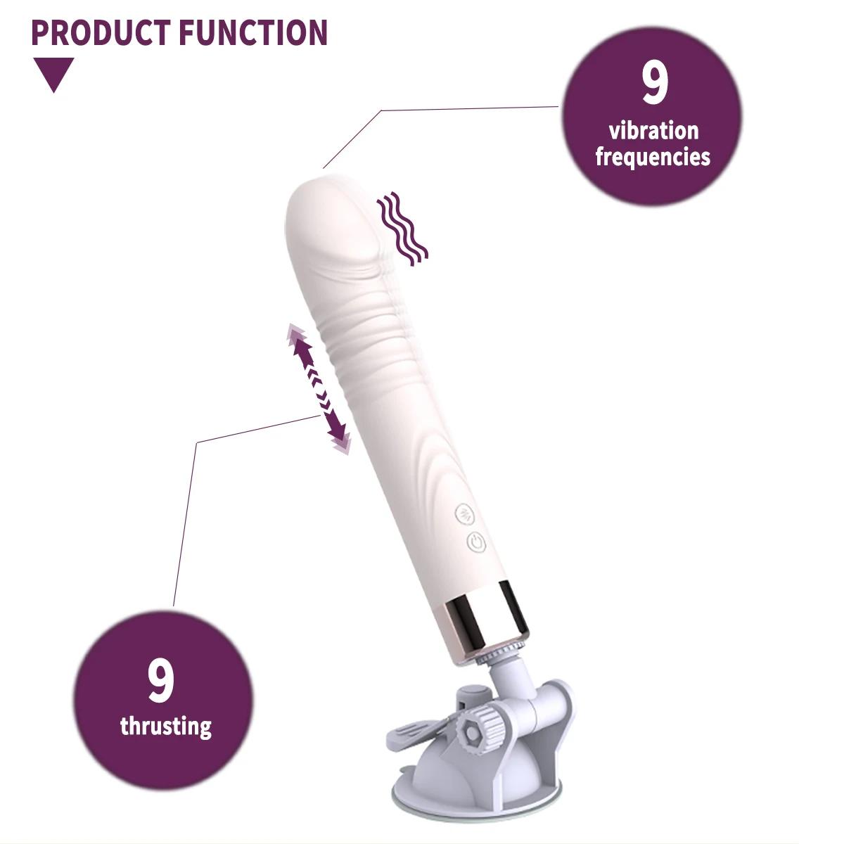 GINYA Thrusting Vibrator AV Wand with Sucker Cup Base for Personal Intimate Use gallery image 4