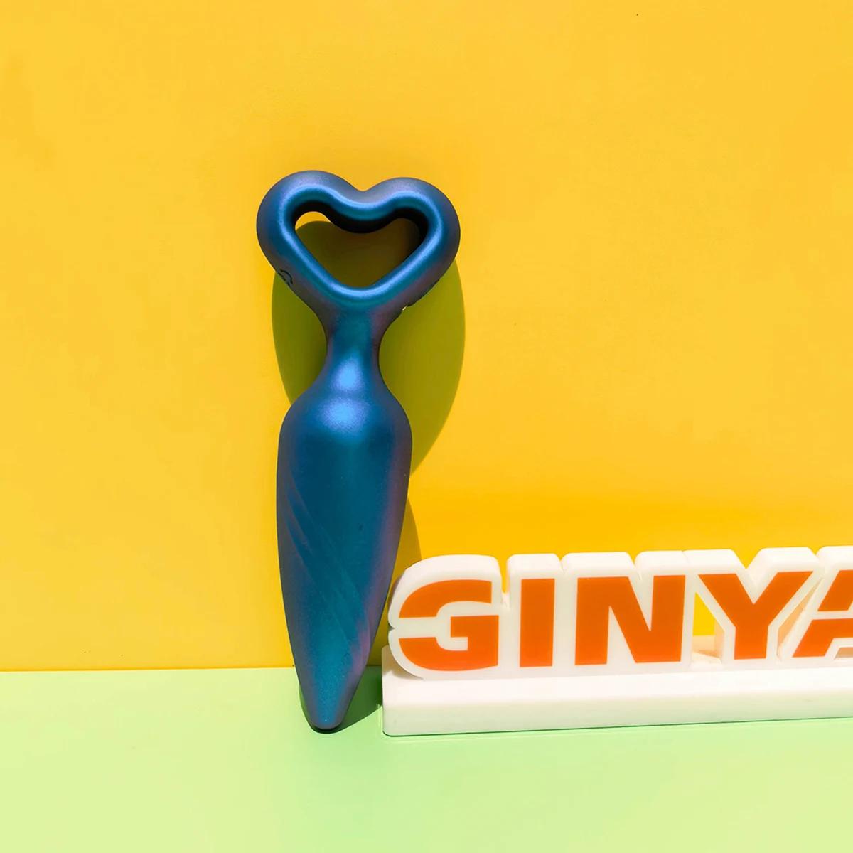 GINYA New Liquid Silicone Female Vibrating Anal Plug Vibrator Couple Adult Sex Toy gallery image 2
