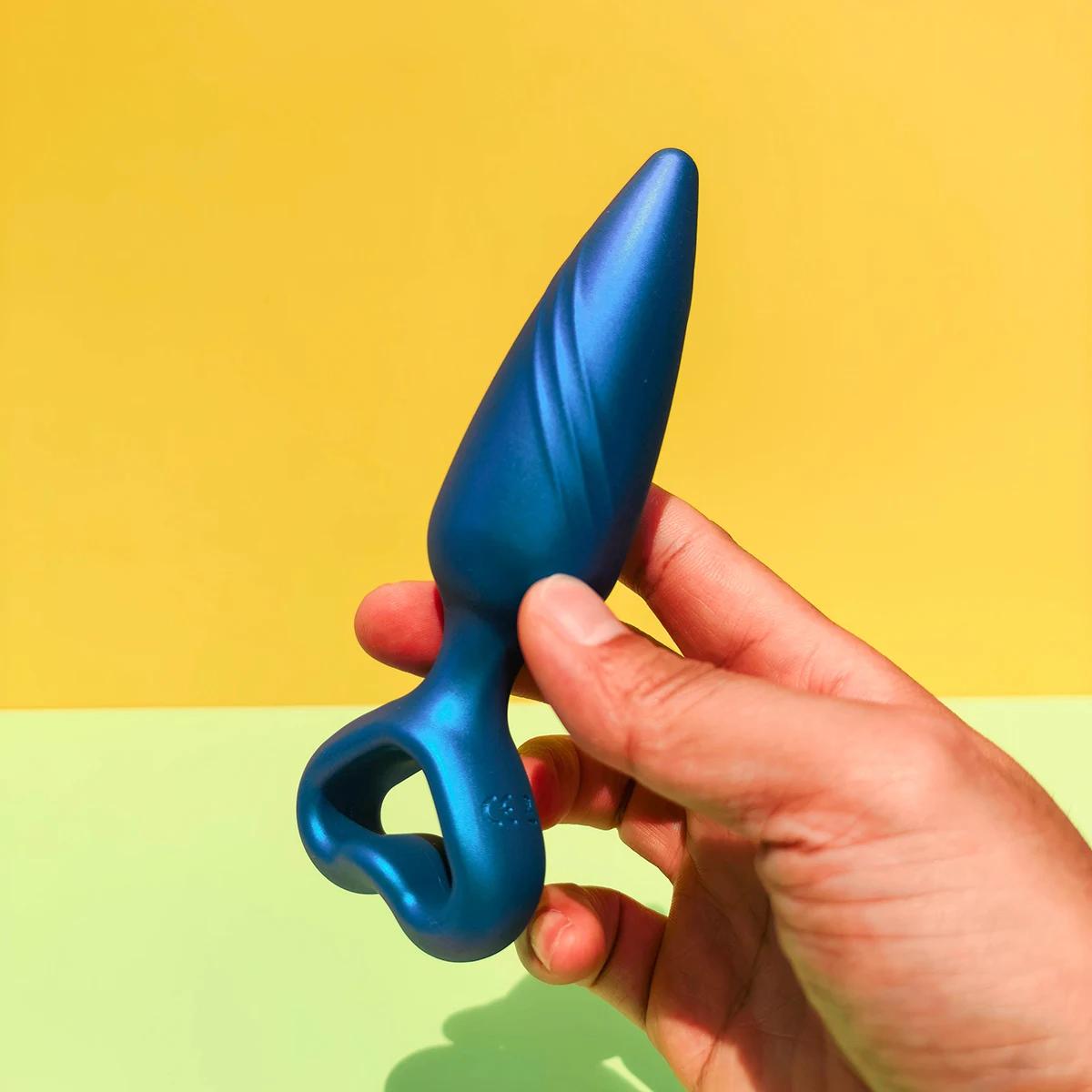GINYA New Liquid Silicone Female Vibrating Anal Plug Vibrator Couple Adult Sex Toy gallery image 3