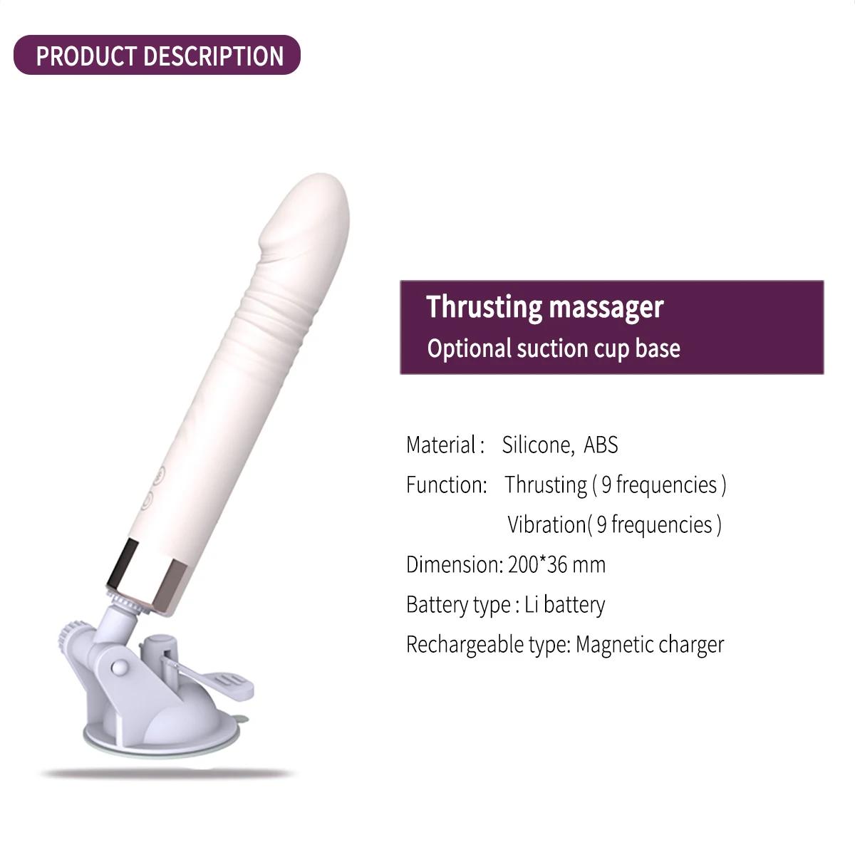 GINYA Thrusting Vibrator AV Wand with Sucker Cup Base for Personal Intimate Use gallery image 2
