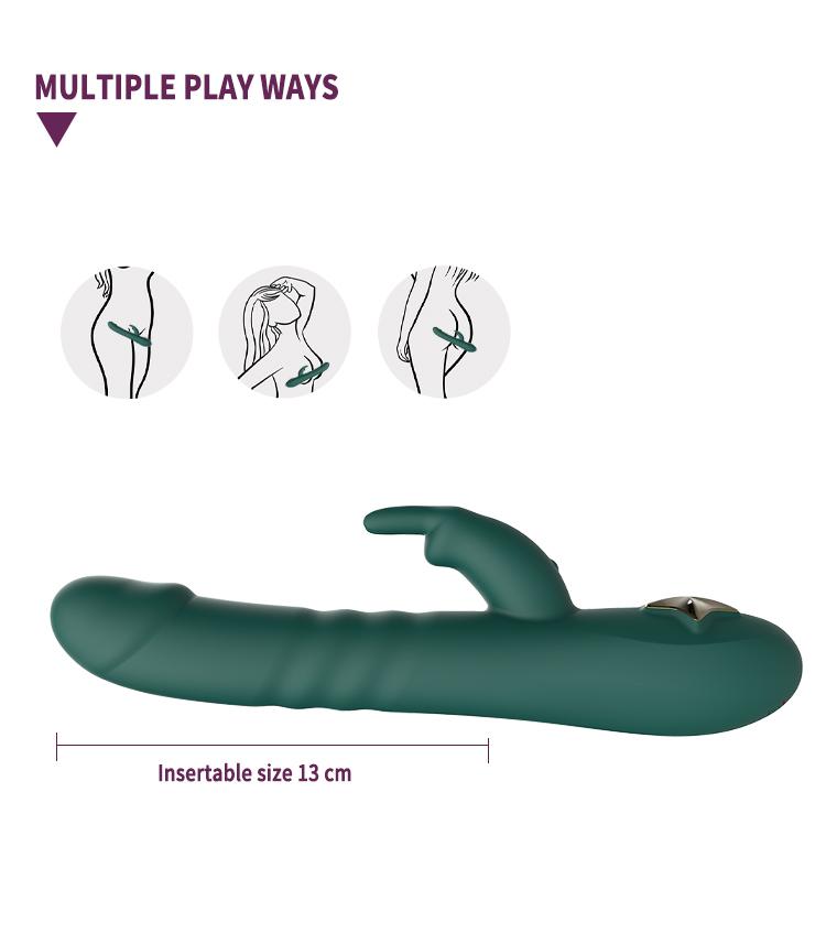 GINYA Liquid Silicone Thrusting Rabbit Vibrator CH01149 gallery image 4