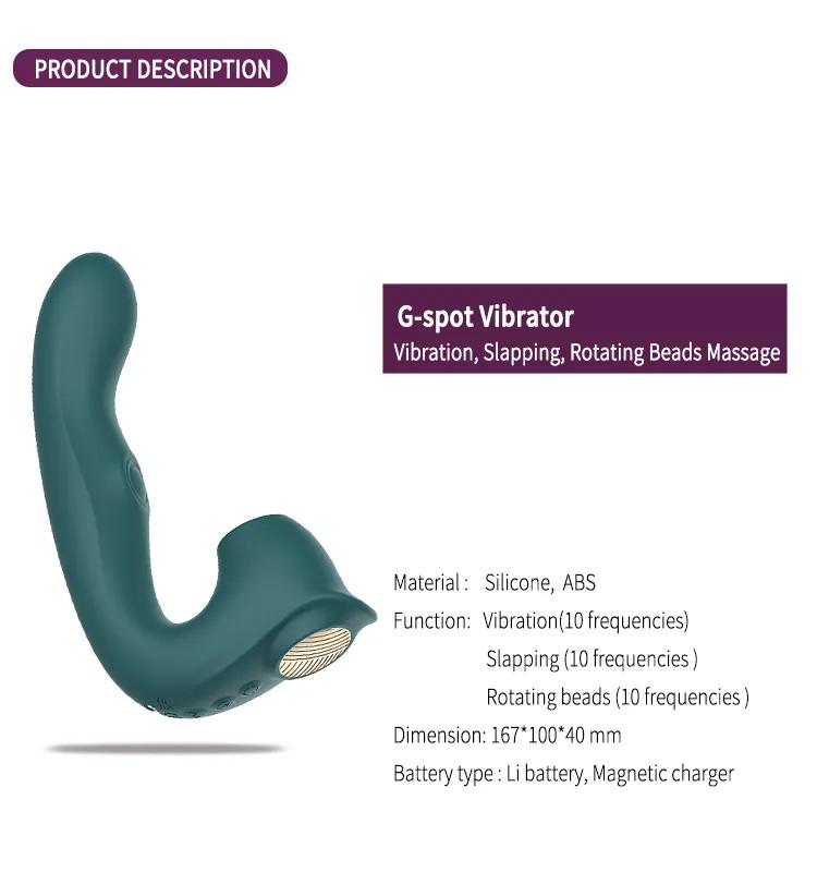 GINYA Luxury Design Slapping Vibrator Female G-spot Stimulator Rotating Beads for Clitoral Stimulation Sex Toys For Women gallery image 2