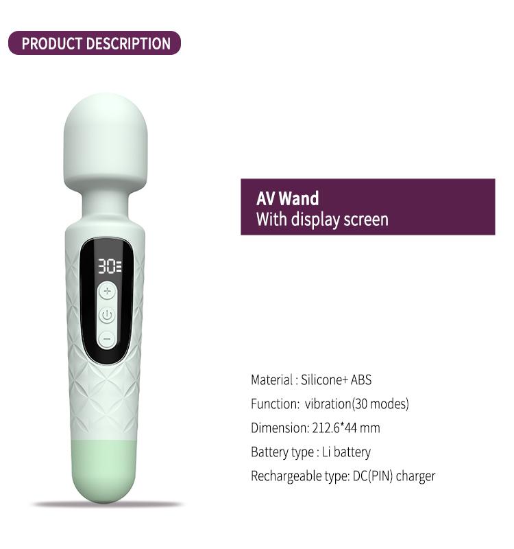 GINYA AV Wand Vibrator Massager with LCD Display Screen CH04001 gallery image 2