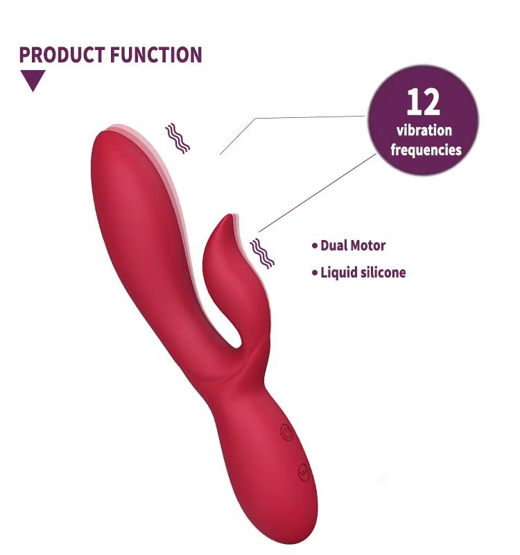 GINYA Liquid Silicone Rabbit Vibrator — CH03064 gallery image 3