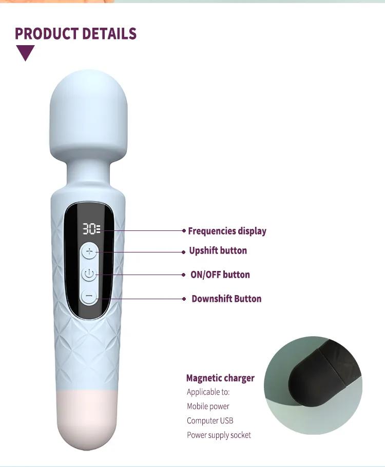 GINYA AV Wand Vibrator Massager with LCD Display Screen CH04001 gallery image 6