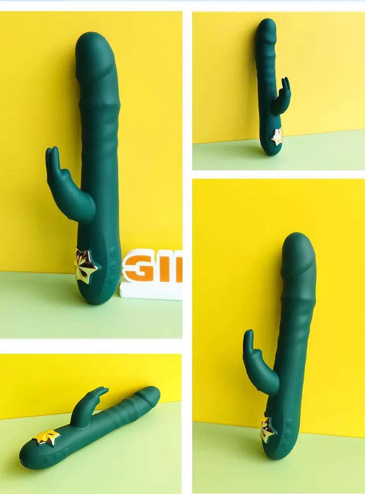 GINYA Liquid Silicone Thrusting Rabbit Vibrator CH01149 gallery image 5