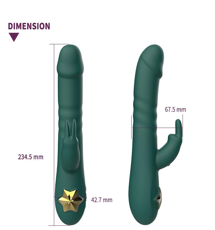 GINYA Liquid Silicone Thrusting Rabbit Vibrator CH01149 gallery image 2