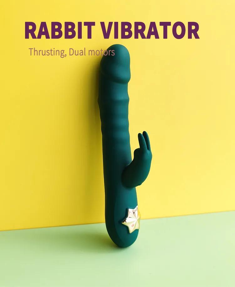 GINYA Liquid Silicone Thrusting Rabbit Vibrator CH01149 gallery image 1