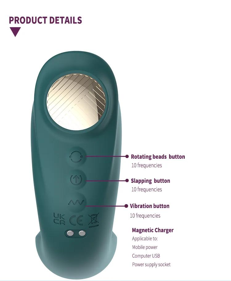 GINYA Luxury Design Slapping Vibrator Female G-spot Stimulator Rotating Beads for Clitoral Stimulation Sex Toys For Women gallery image 6