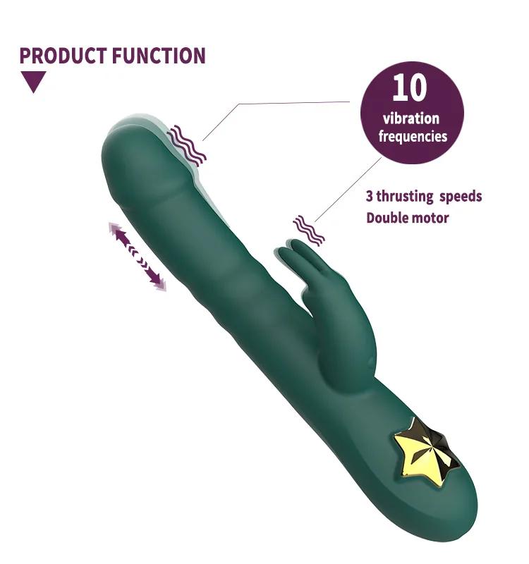 GINYA Liquid Silicone Thrusting Rabbit Vibrator CH01149 gallery image 3